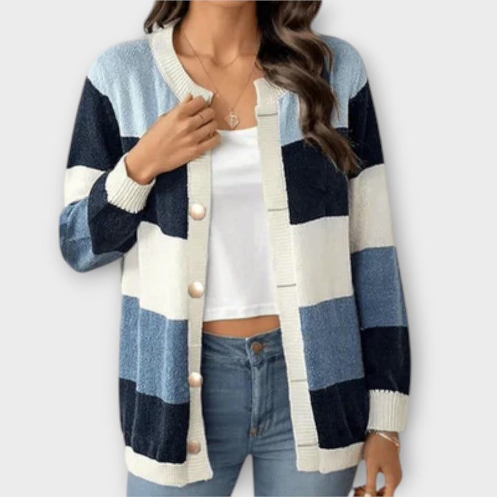 Lottenia - Striped Knit Cardigan - Ciara & Fiona