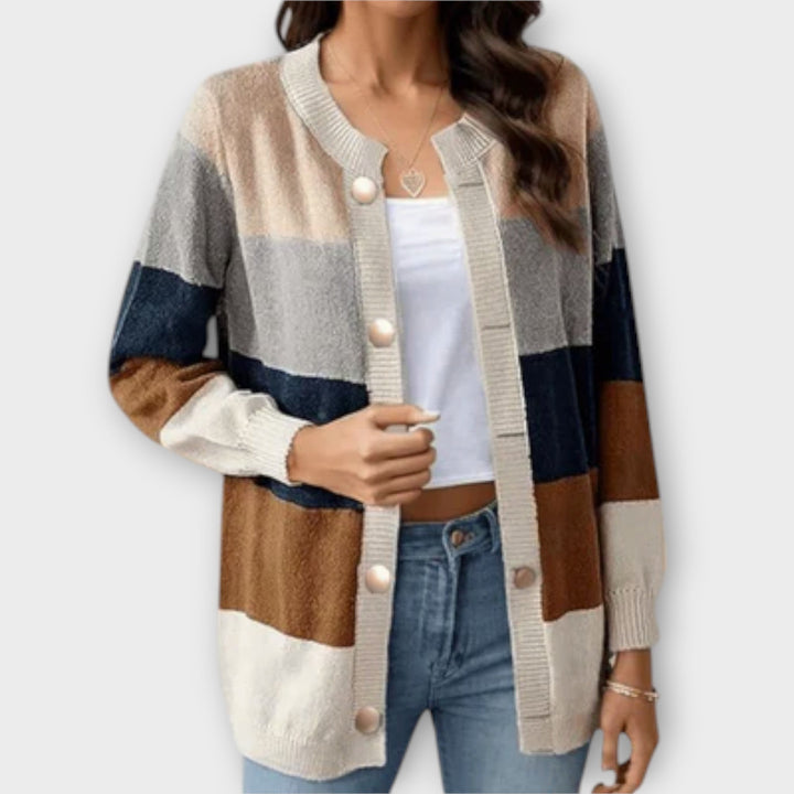Lottenia - Striped Knit Cardigan - Ciara & Fiona