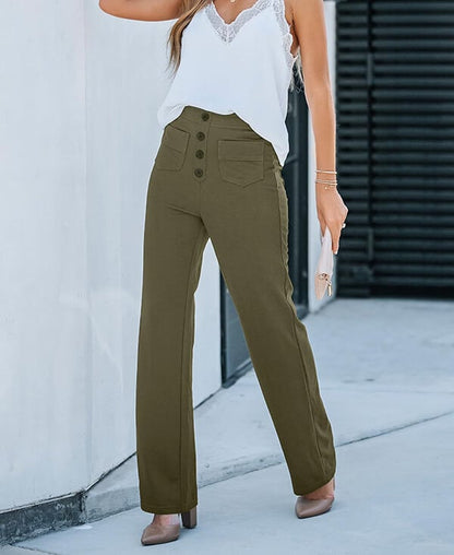 Lucia | High - waisted elastic casual pants - Ciara & Fiona