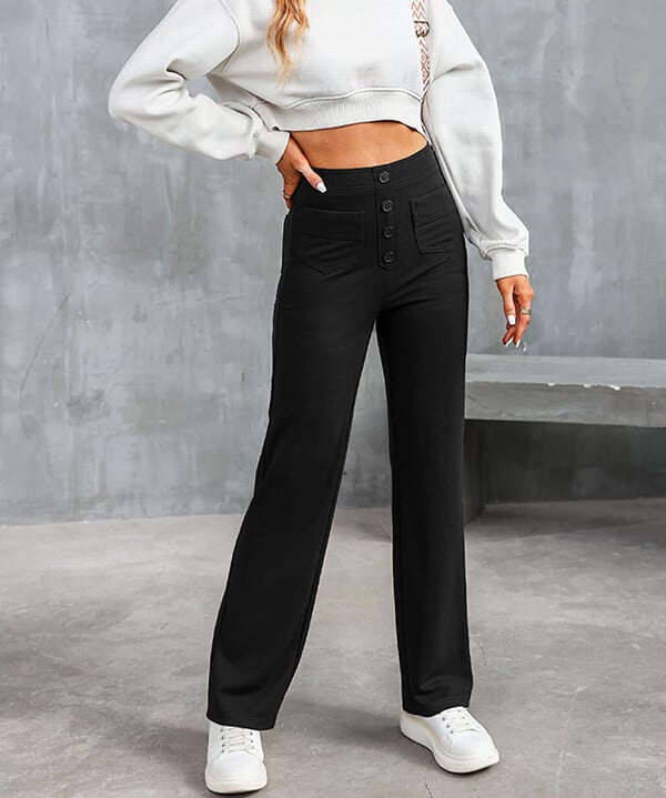 Lucia | High - waisted elastic casual pants - Ciara & Fiona