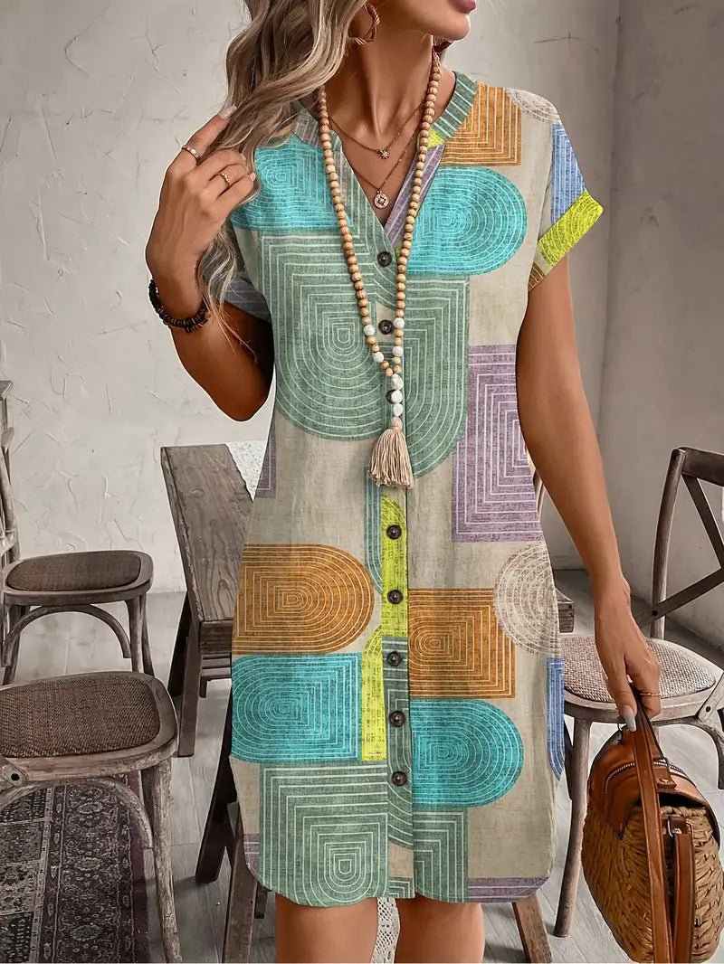 Lucinda | Elegant Geometric Dress - Ciara & Fiona