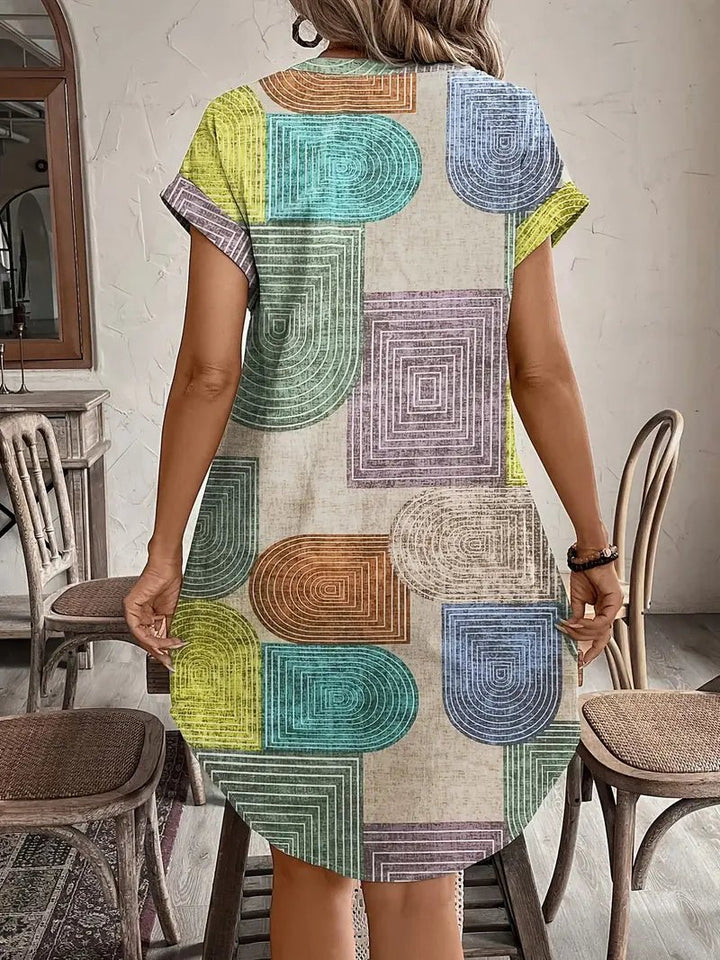 Lucinda | Elegant Geometric Dress - Ciara & Fiona