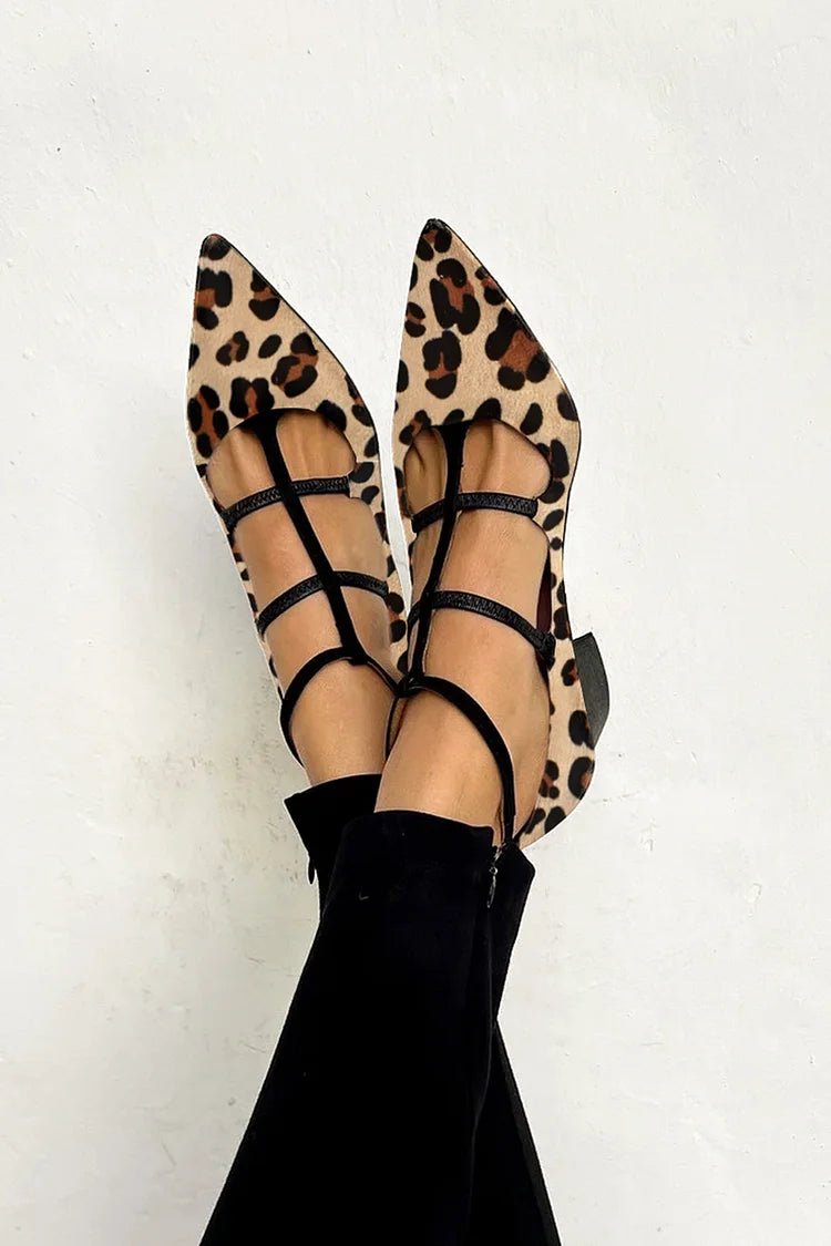 Ludovica™ | Animal Print Ballerinas with Slim Straps - Ciara & Fiona