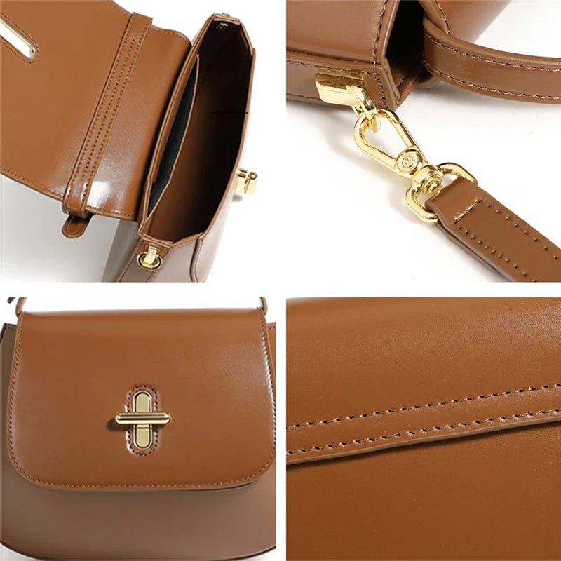 Luxurious Leather Saddle Crossbody Bag – Women's Fashion - Ciara & Fiona