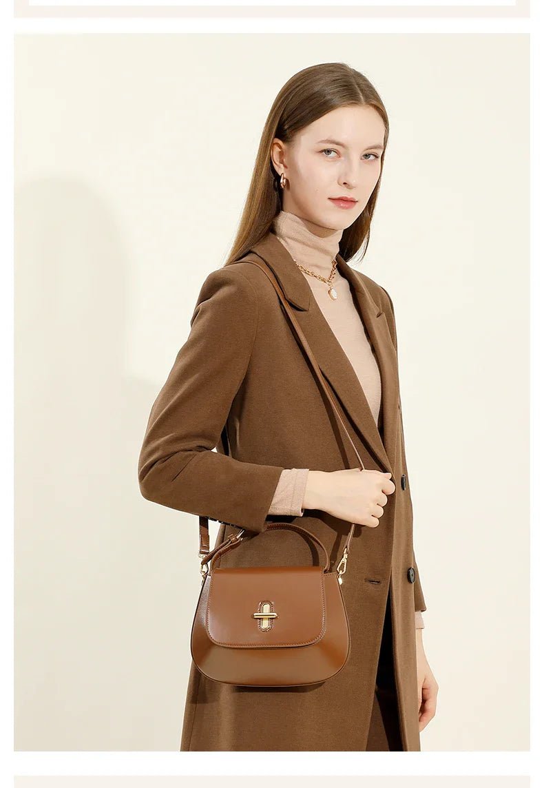 Luxurious Leather Saddle Crossbody Bag – Women's Fashion - Ciara & Fiona