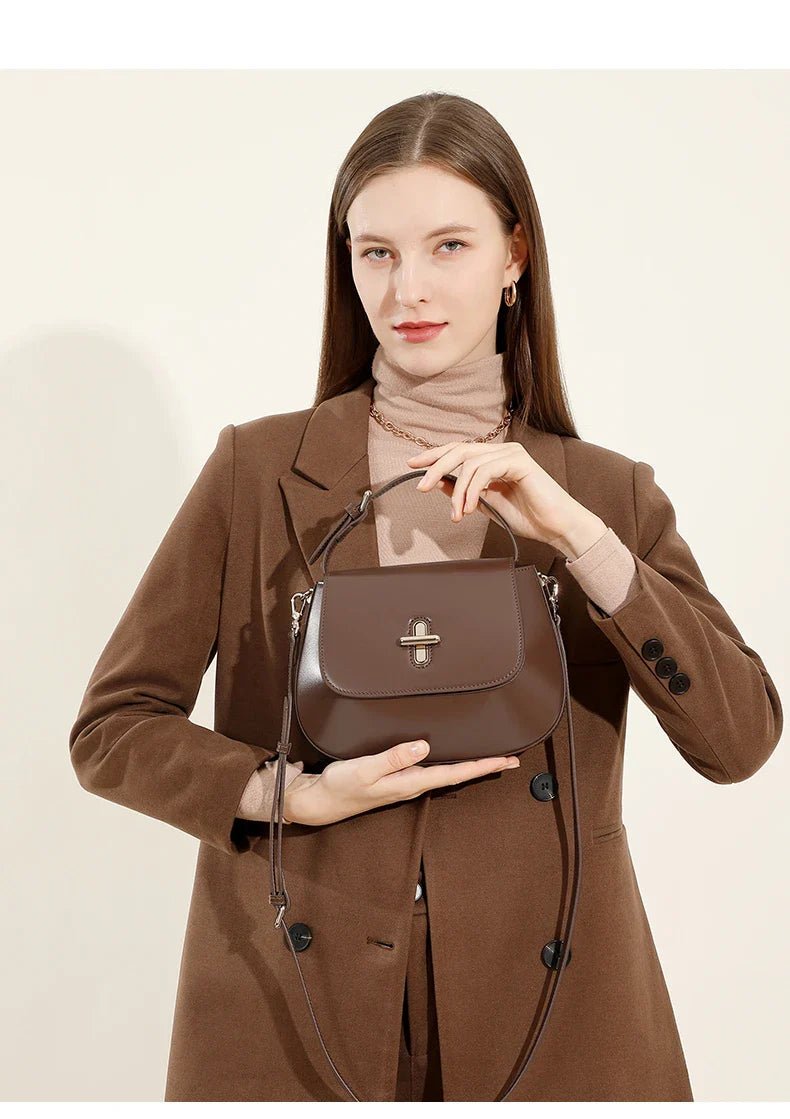 Luxurious Leather Saddle Crossbody Bag – Women's Fashion - Ciara & Fiona