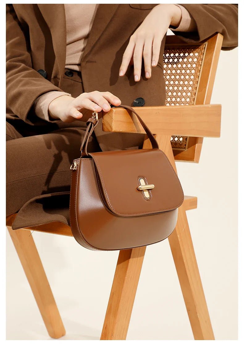 Luxurious Leather Saddle Crossbody Bag – Women's Fashion - Ciara & Fiona