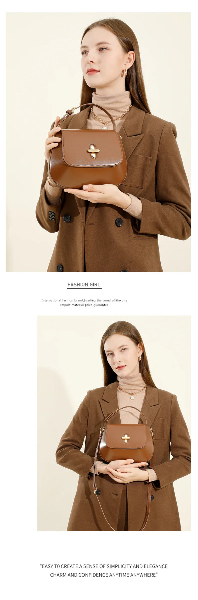 Luxurious Leather Saddle Crossbody Bag – Women's Fashion - Ciara & Fiona