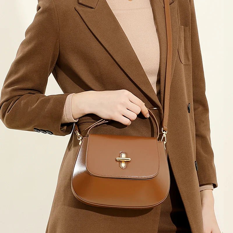 Luxurious Leather Saddle Crossbody Bag – Women's Fashion - Ciara & Fiona