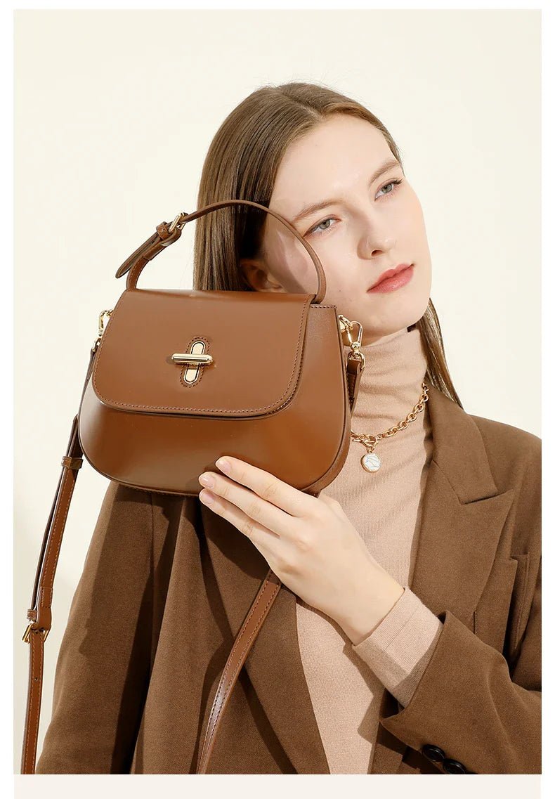 Luxurious Leather Saddle Crossbody Bag – Women's Fashion - Ciara & Fiona