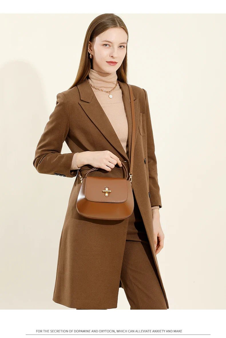 Luxurious Leather Saddle Crossbody Bag – Women's Fashion - Ciara & Fiona