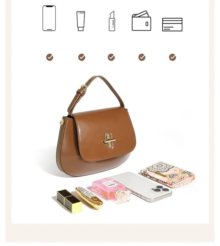 Luxurious Leather Saddle Crossbody Bag – Women's Fashion - Ciara & Fiona