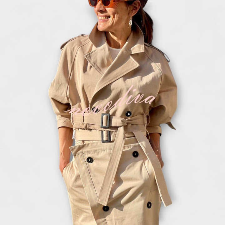 Lyra - Elegant Midi Skirt Jacket with Pockets - Luna Hampton