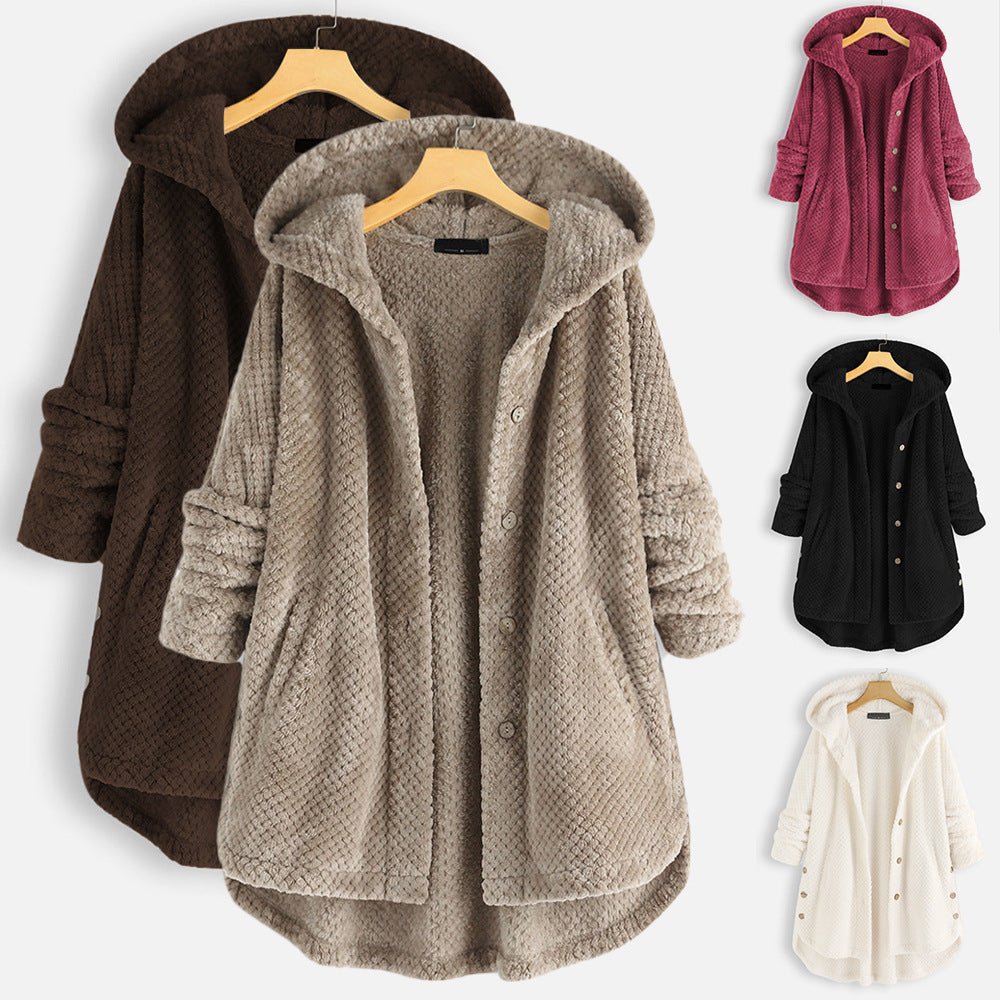 Maeve | Winter Hooded Double - faced Fleece Coat - Ciara & Fiona