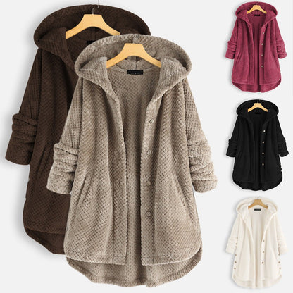 Maeve | Winter Hooded Double - faced Fleece Coat - Ciara & Fiona