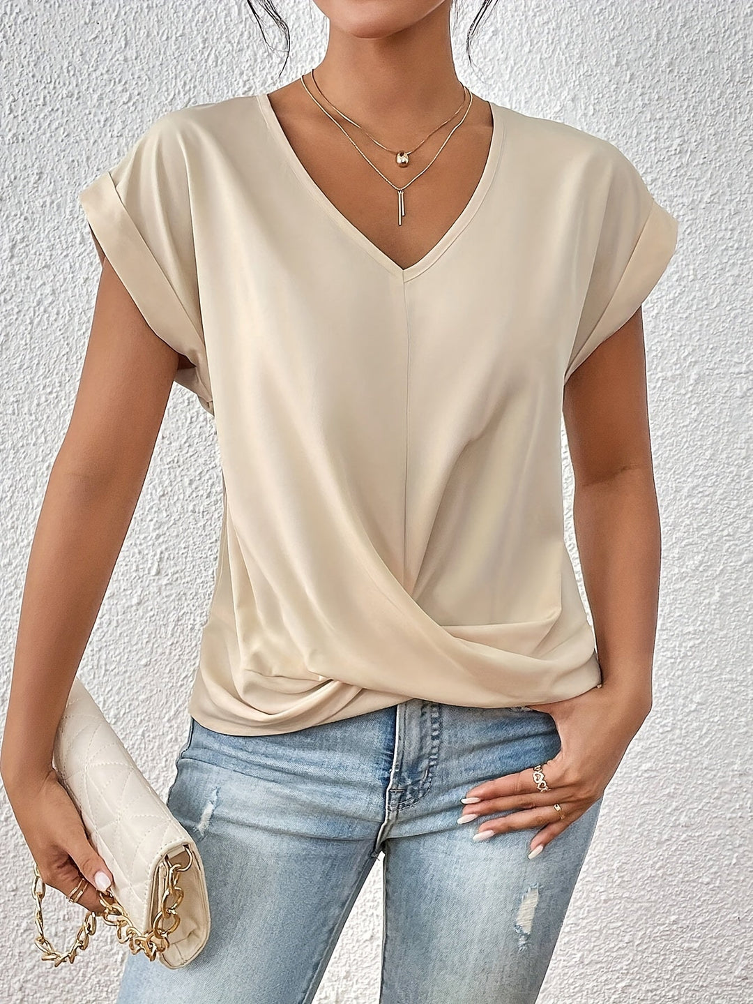 Maia | Twist Front V - Neck Top - Ciara & Fiona