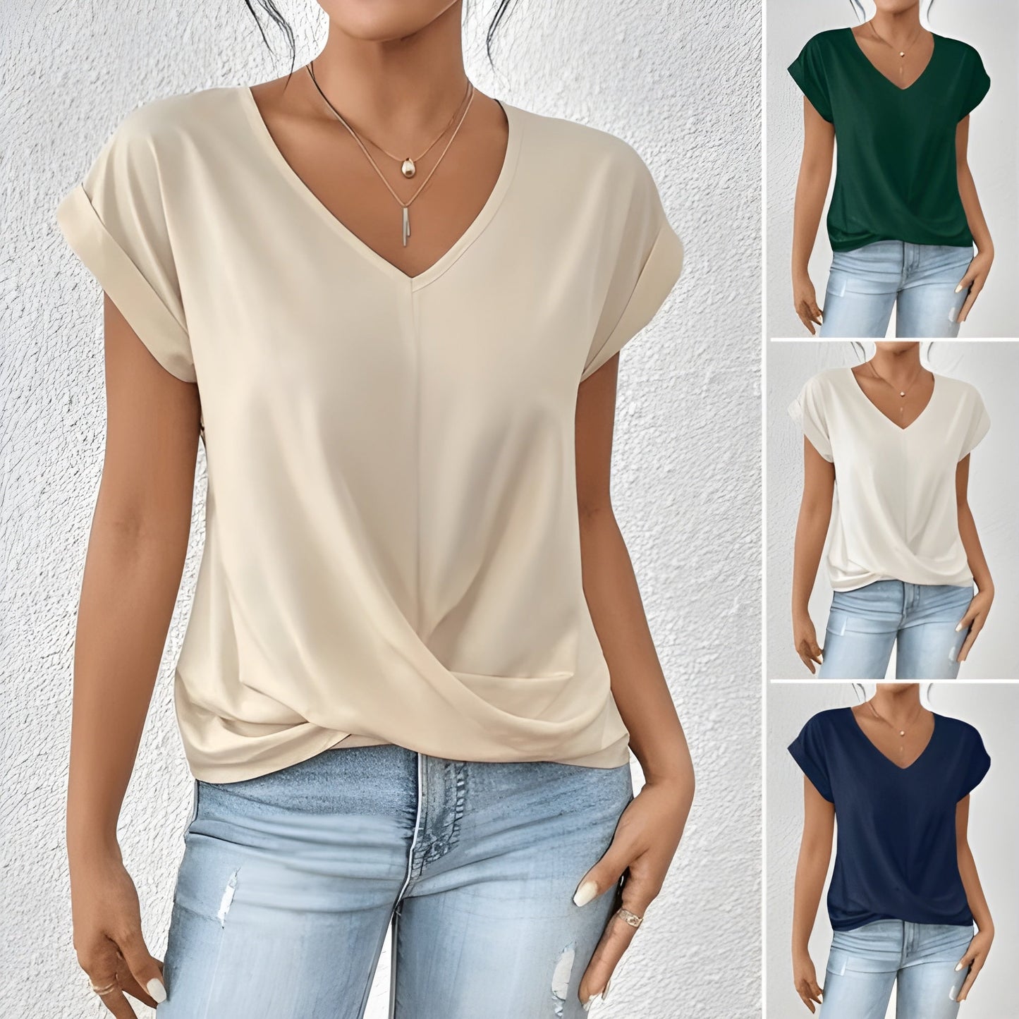 Maia | Twist Front V - Neck Top - Ciara & Fiona