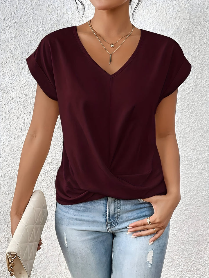Maia | Twist Front V - Neck Top - Ciara & Fiona