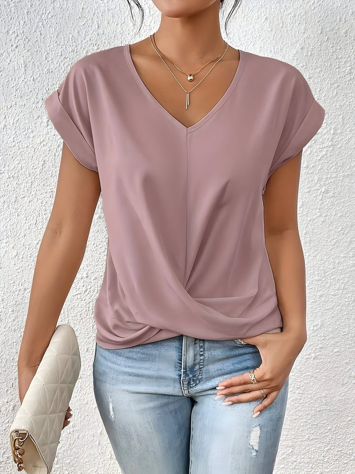 Maia | Twist Front V - Neck Top - Ciara & Fiona