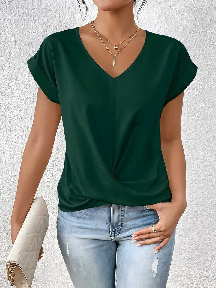 Maia | Twist Front V - Neck Top - Ciara & Fiona