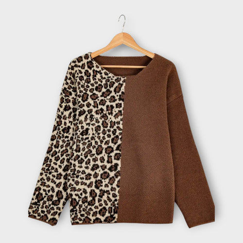 Marina - Leopard Print Casual Sweater - Ciara & Fiona