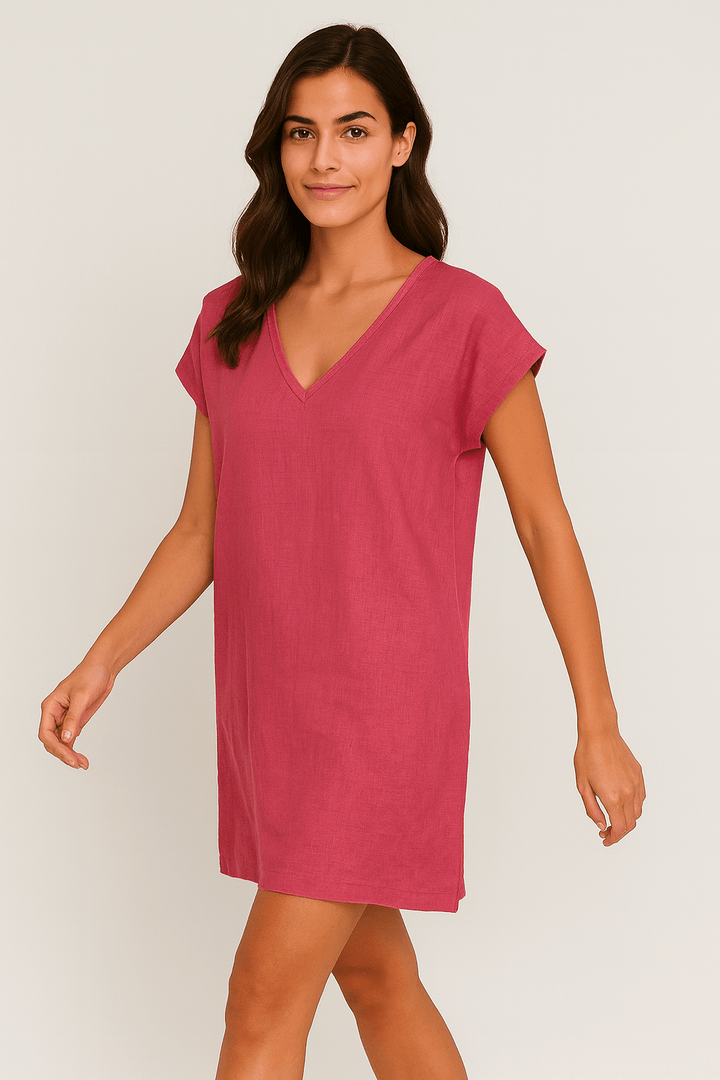Maris | V - Neck Tunic Dress - Ciara & Fiona