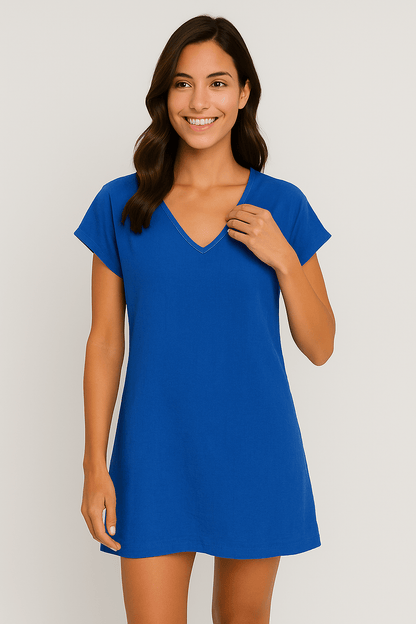Maris | V - Neck Tunic Dress - Ciara & Fiona