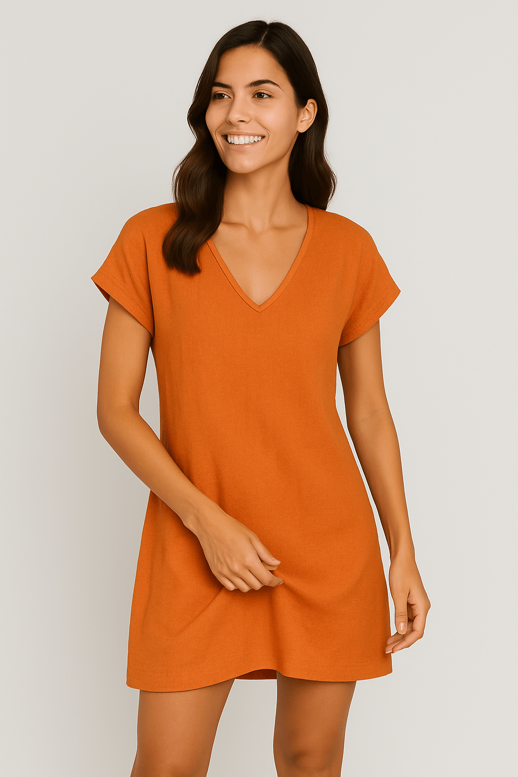 Maris | V - Neck Tunic Dress - Ciara & Fiona