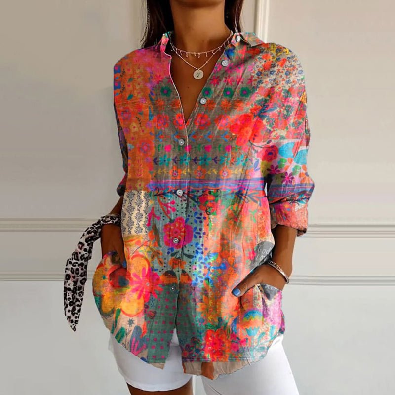 MARIVEL | Vintage Floral Women’s Blouse - Ciara & Fiona