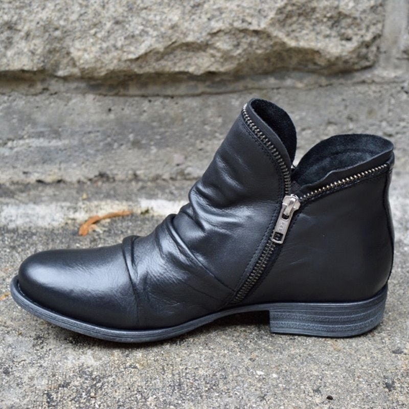 Marjorie | Stylish Zipper Ankle Boots - Ciara & Fiona