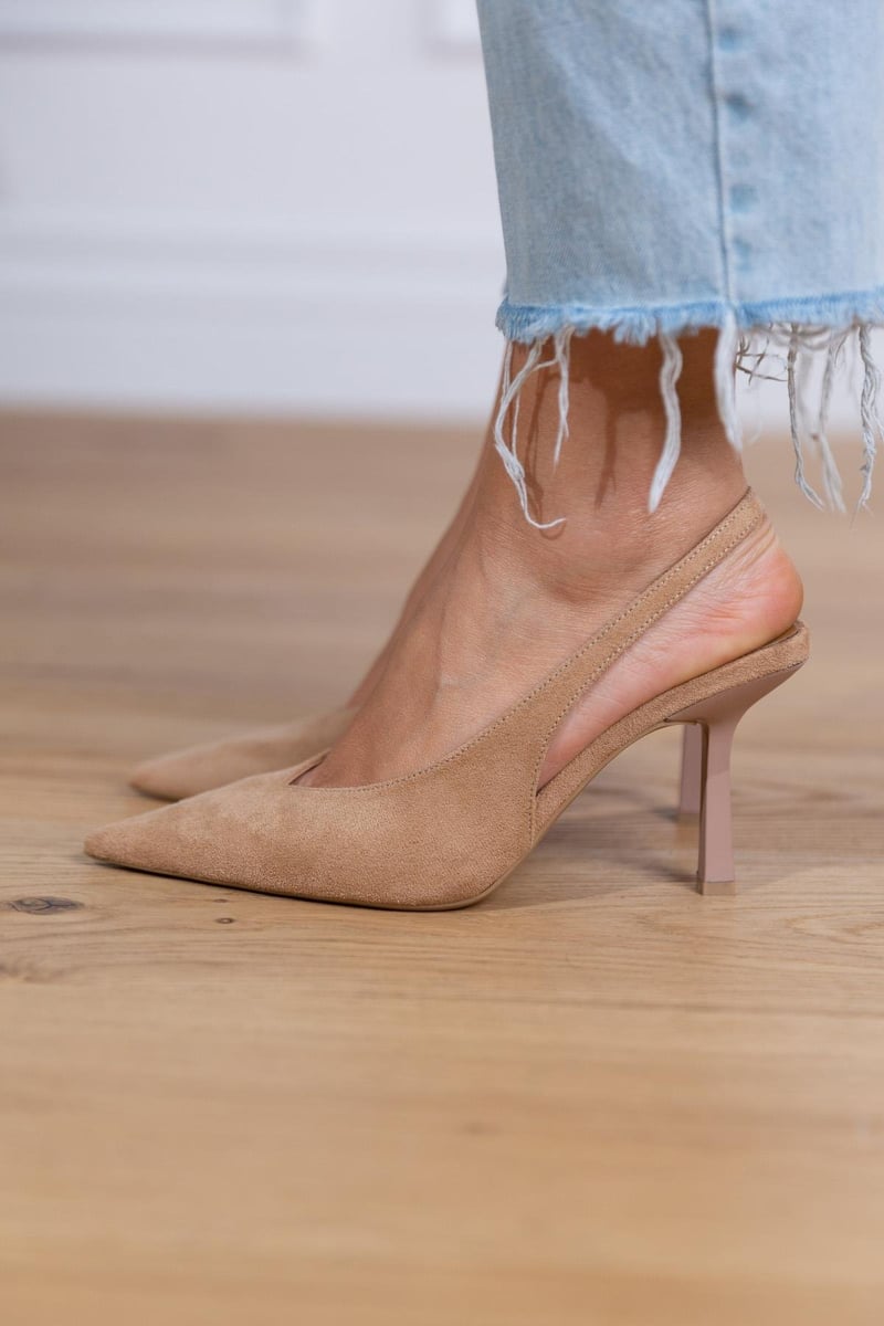 Marlena™ | Nude Slingback Heels with Fine Heel - Ciara & Fiona