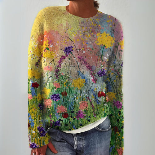 MARTA | FLOWERS ART COZY SWEATER - Ciara & Fiona
