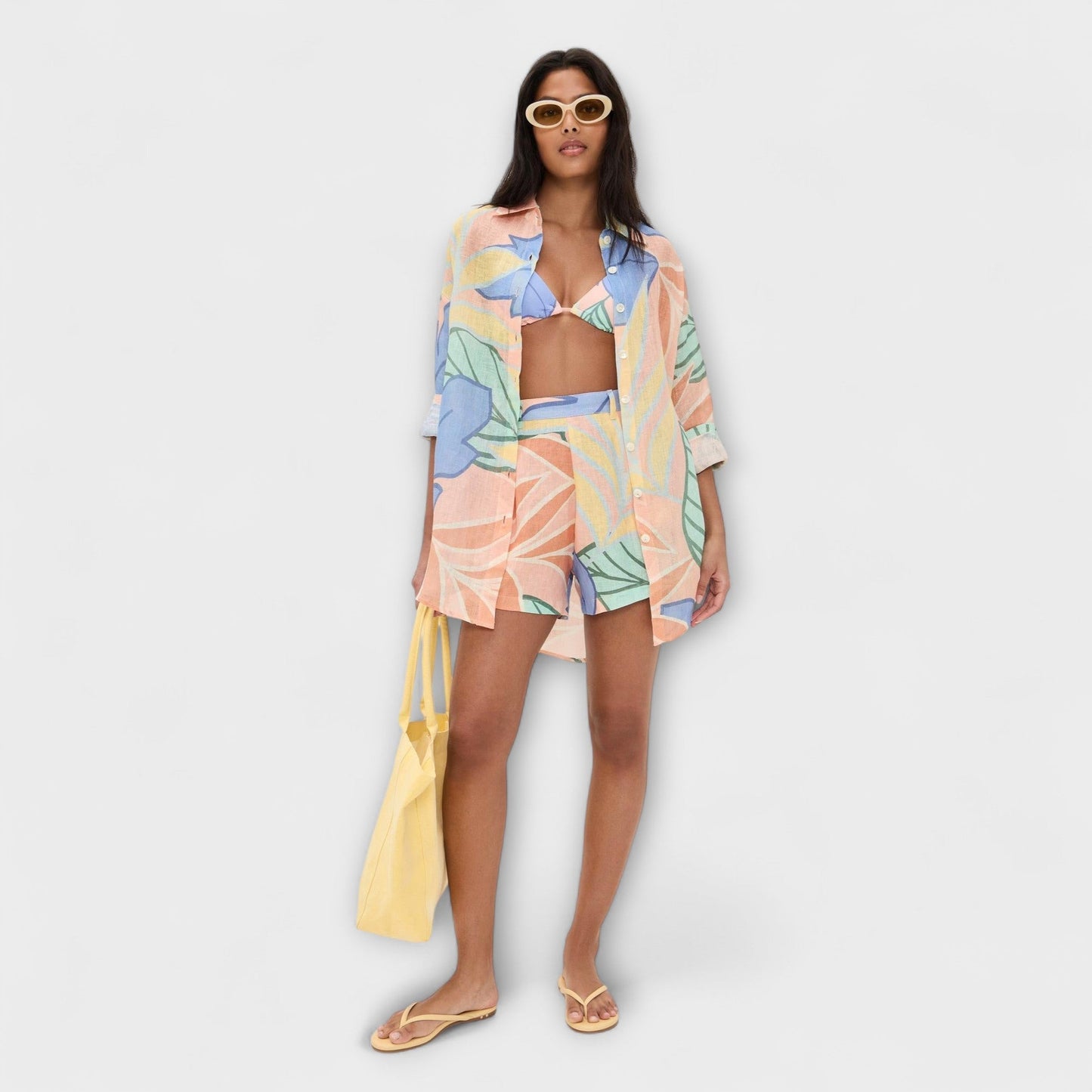 Mary - Tropical Leaf Print Short Set by Playa Boyfriend - Luna Hampton