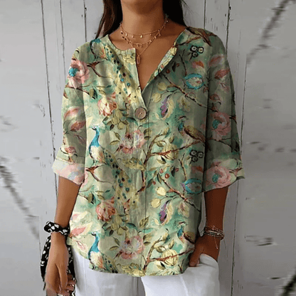 Mavis | Floral Print Casual Blouse - Ciara & Fiona