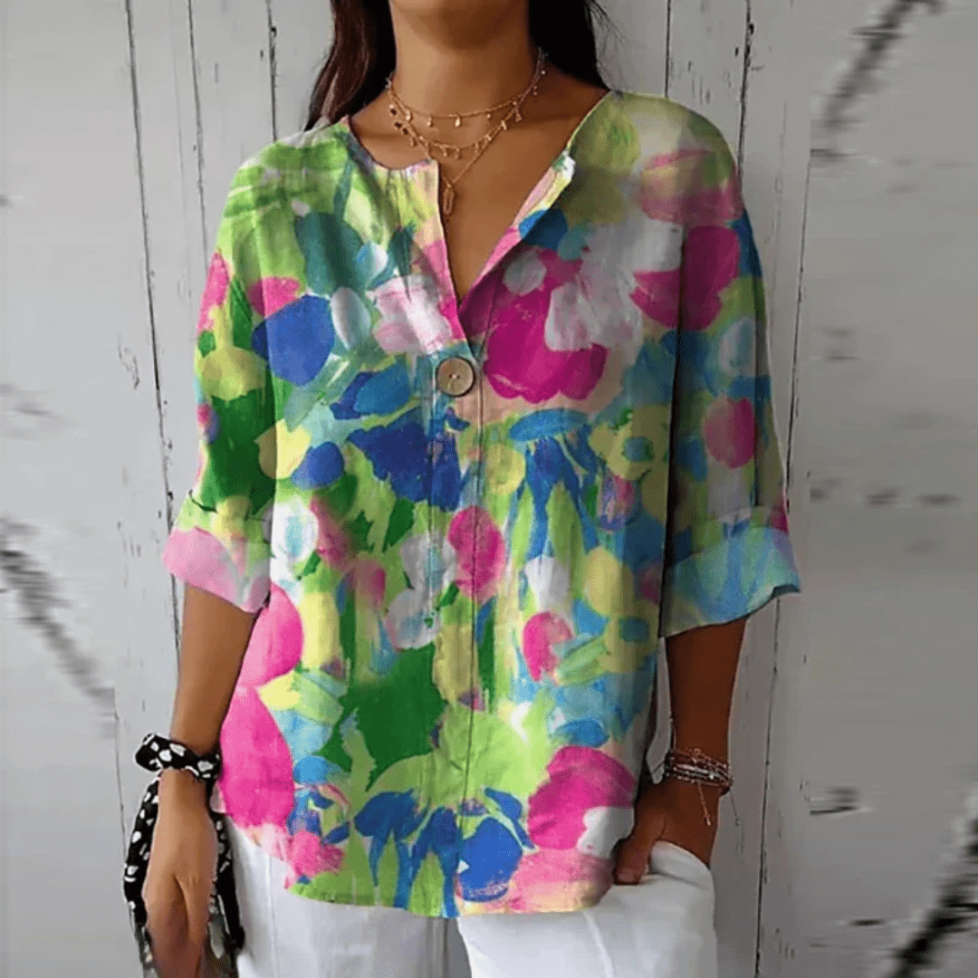 Mavis | Floral Print Casual Blouse - Ciara & Fiona