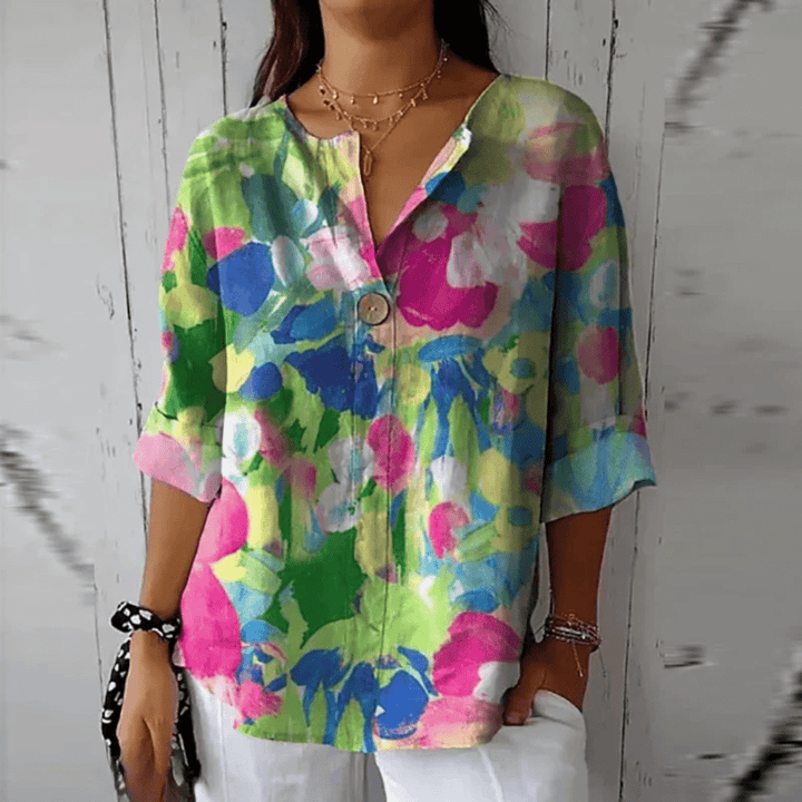 Mavis | Floral Print Casual Blouse - Ciara & Fiona