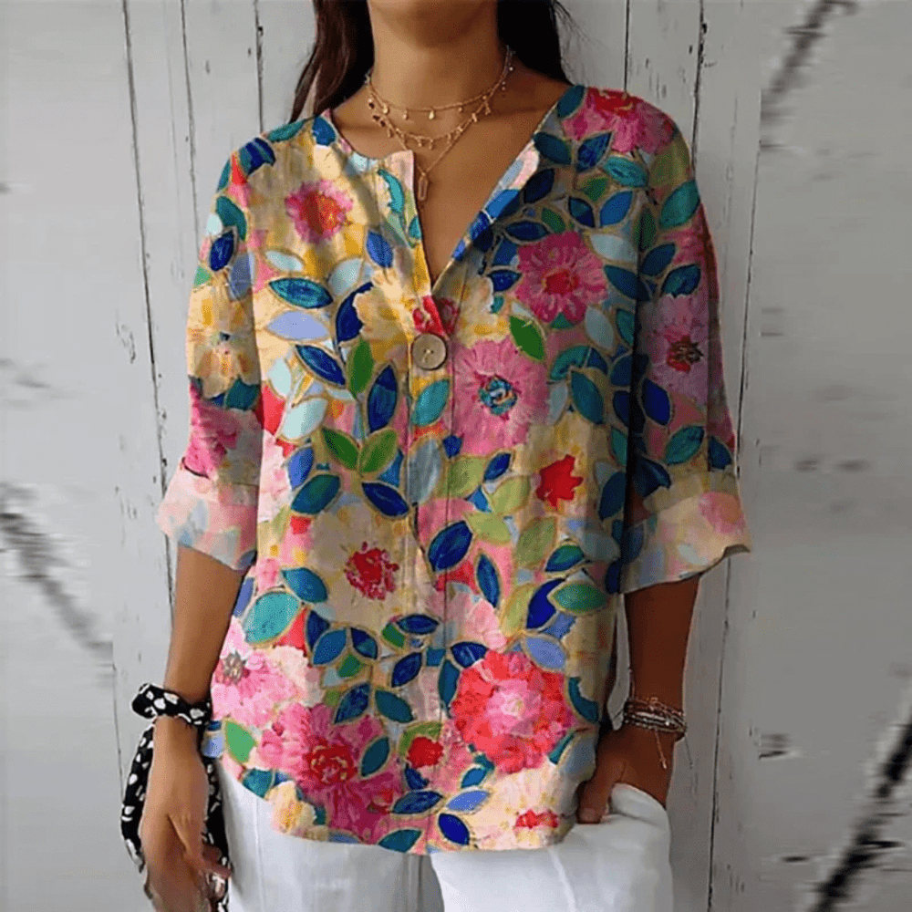Mavis | Floral Print Casual Blouse - Ciara & Fiona