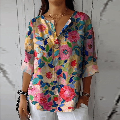 Mavis | Floral Print Casual Blouse - Ciara & Fiona