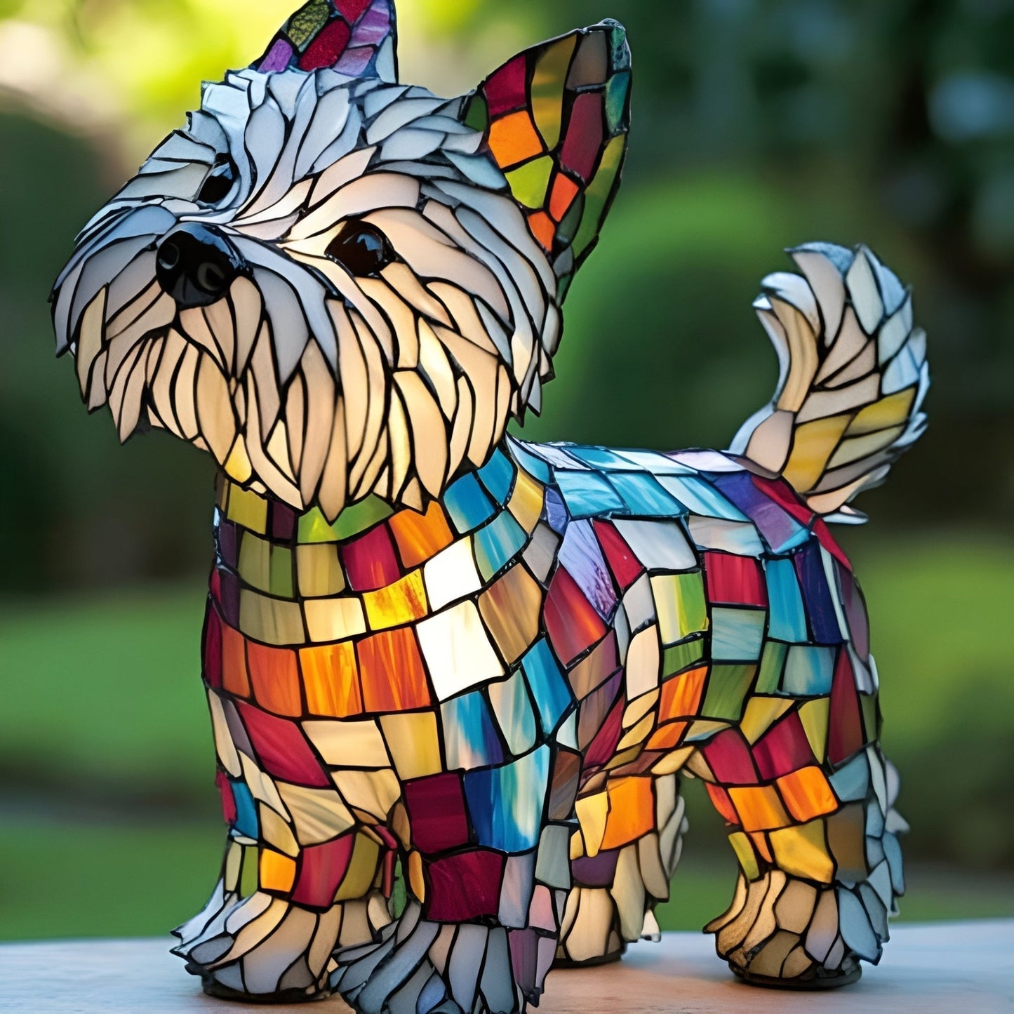 Max | Magical Coloured Glass Dog Lamp - Ciara & Fiona