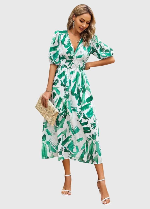 Merlin™ | Flattering Floral Midi Dress - Luna Hampton