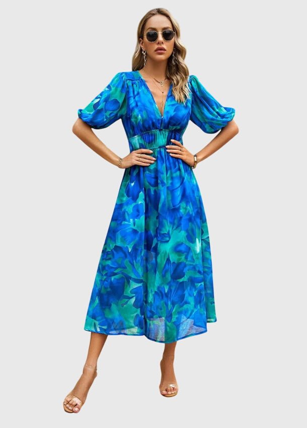Merlin™ | Flattering Floral Midi Dress - Luna Hampton