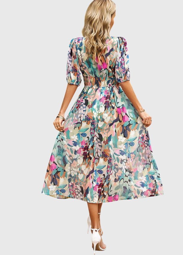 Merlin™ | Flattering Floral Midi Dress - Luna Hampton