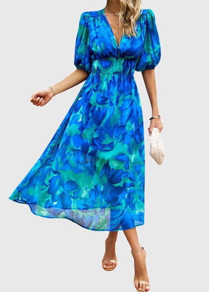Merlin™ | Flattering Floral Midi Dress - Luna Hampton