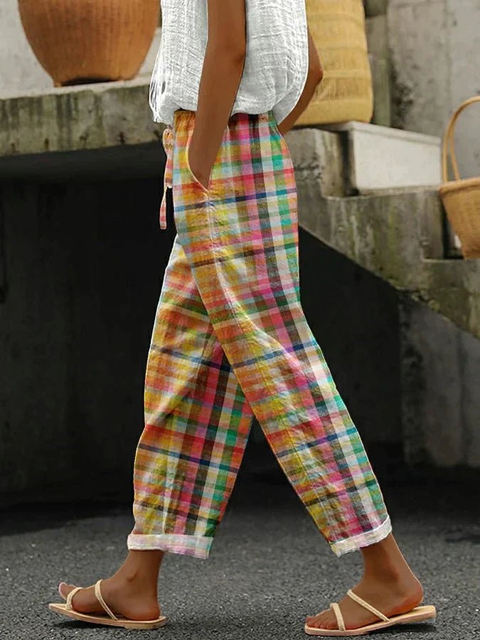 Michelle | Comfortable Checkered Pants - Ciara & Fiona