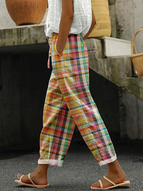 Michelle | Comfortable Checkered Pants - Ciara & Fiona