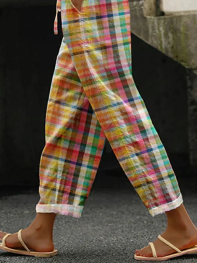 Michelle | Comfortable Checkered Pants - Ciara & Fiona