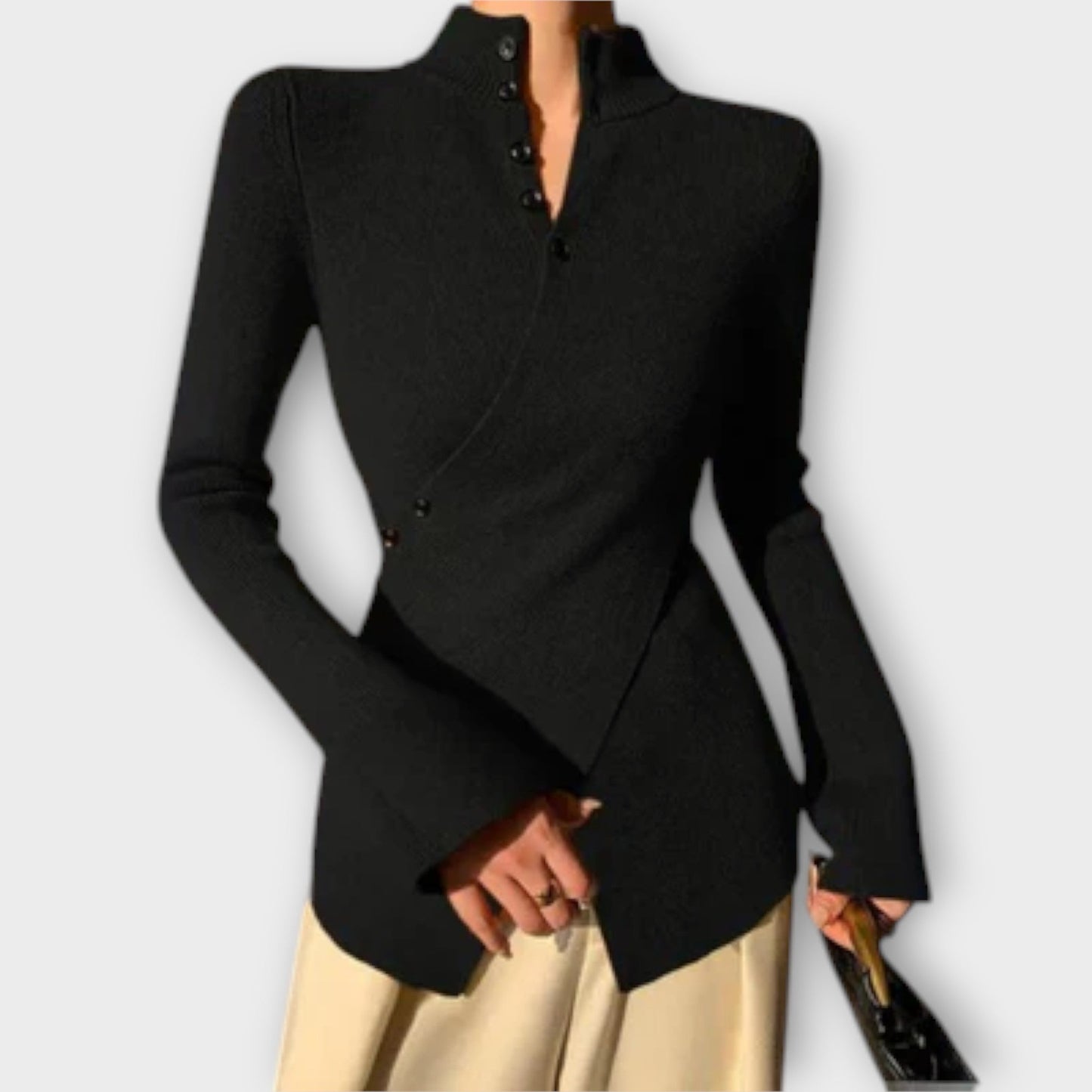 Michiko – Stylish Cotton Knit Sweater - Ciara & Fiona