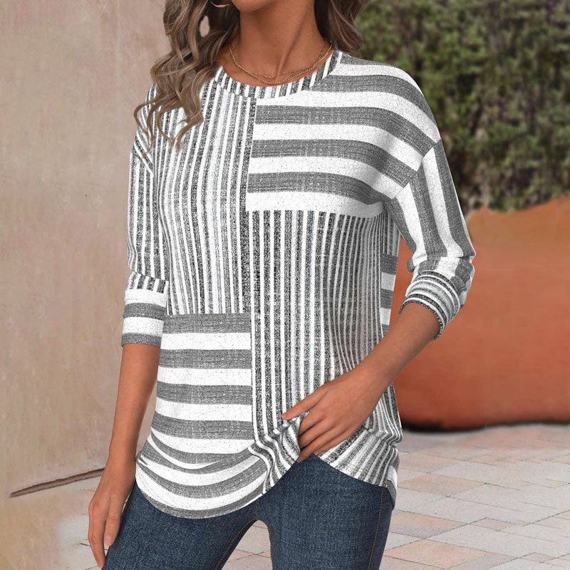 Miki | Striped Comfort Blouse - Ciara & Fiona