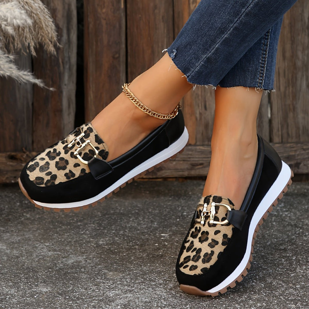 Mindy | Animal Print Cushioned Loafers - Ciara & Fiona