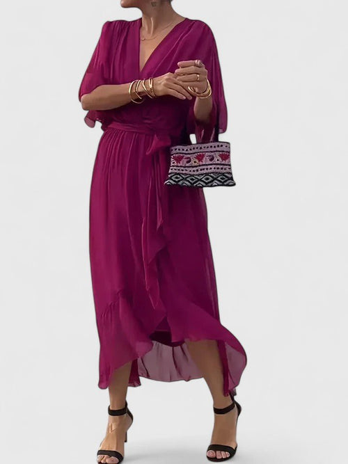 Nada | Elegant V Neck Dress - Luna Hampton